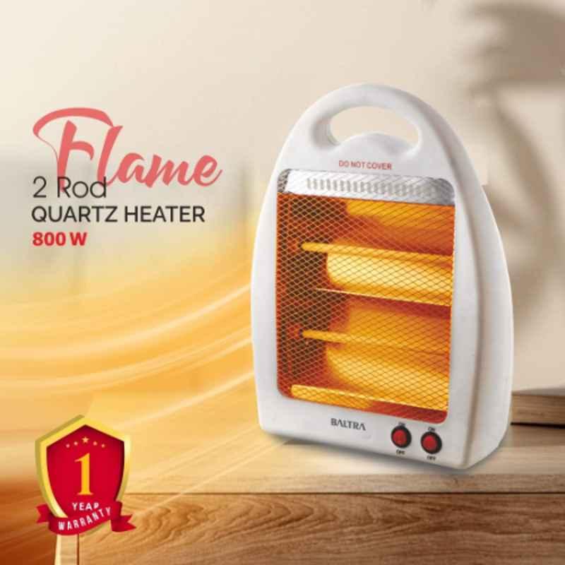 Baltra Flame 800W White 2 Rod Room Heater, BTH-125 Baltra Flame 800W White 2 Rod Room Heater, BTH-125